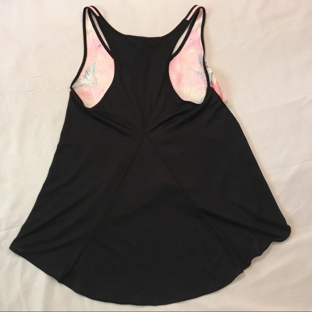 High-Low Sequined Hummingbird Racerback Tank Top - Picture 4 of 6